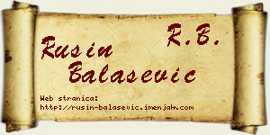 Rusin Balašević vizit kartica